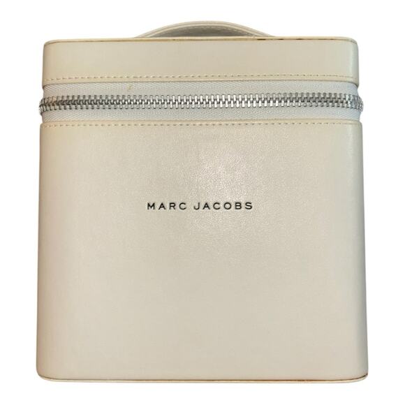 Marc Jacobs Logo Box Leather Top Handle Bag White - Picture 1 of 7